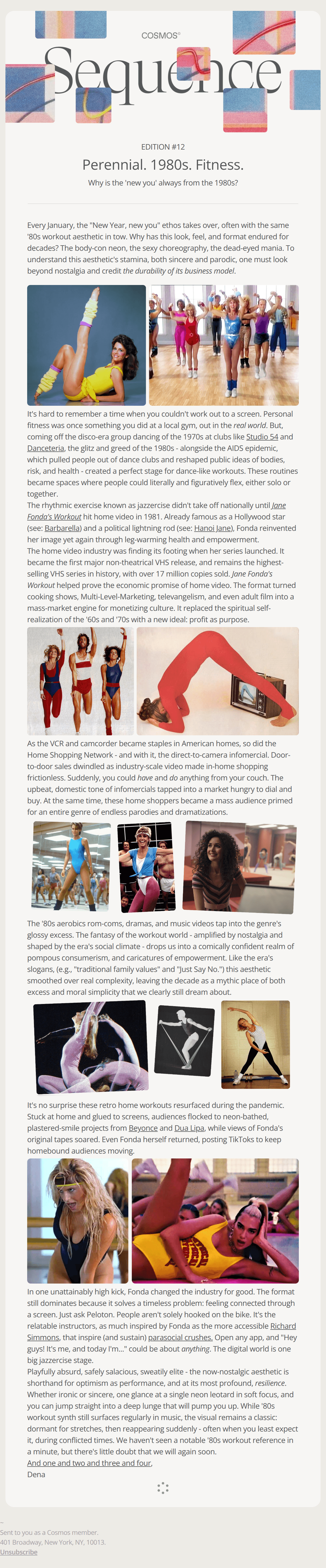 newsletter design by Cosmos