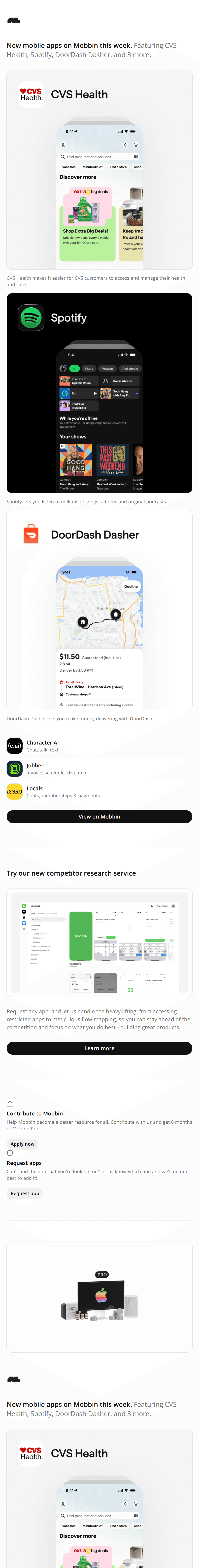 newsletter design by Mobbin